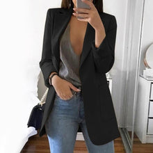 Load image into Gallery viewer, Wipalo Plus Size 2019 Women Elegant Slim Casual Solid Business Blazer Bodycon Long Blazers Jacket Ladies Spring Autumn Suit
