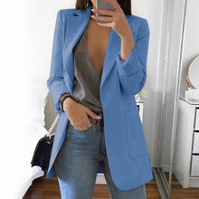 Load image into Gallery viewer, Wipalo Plus Size 2019 Women Elegant Slim Casual Solid Business Blazer Bodycon Long Blazers Jacket Ladies Spring Autumn Suit
