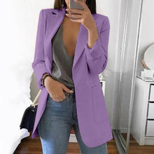 Load image into Gallery viewer, Wipalo Plus Size 2019 Women Elegant Slim Casual Solid Business Blazer Bodycon Long Blazers Jacket Ladies Spring Autumn Suit
