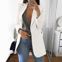 Load image into Gallery viewer, Wipalo Plus Size 2019 Women Elegant Slim Casual Solid Business Blazer Bodycon Long Blazers Jacket Ladies Spring Autumn Suit
