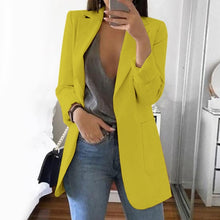 Load image into Gallery viewer, Wipalo Plus Size 2019 Women Elegant Slim Casual Solid Business Blazer Bodycon Long Blazers Jacket Ladies Spring Autumn Suit
