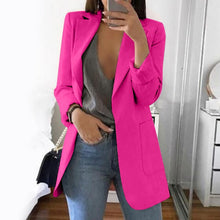 Load image into Gallery viewer, Wipalo Plus Size 2019 Women Elegant Slim Casual Solid Business Blazer Bodycon Long Blazers Jacket Ladies Spring Autumn Suit
