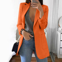 Load image into Gallery viewer, Wipalo Plus Size 2019 Women Elegant Slim Casual Solid Business Blazer Bodycon Long Blazers Jacket Ladies Spring Autumn Suit
