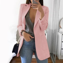 Load image into Gallery viewer, Wipalo Plus Size 2019 Women Elegant Slim Casual Solid Business Blazer Bodycon Long Blazers Jacket Ladies Spring Autumn Suit
