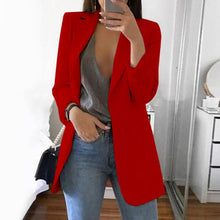 Load image into Gallery viewer, Wipalo Plus Size 2019 Women Elegant Slim Casual Solid Business Blazer Bodycon Long Blazers Jacket Ladies Spring Autumn Suit
