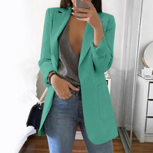 Load image into Gallery viewer, Wipalo Plus Size 2019 Women Elegant Slim Casual Solid Business Blazer Bodycon Long Blazers Jacket Ladies Spring Autumn Suit
