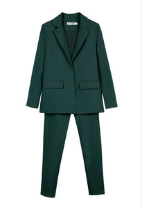 Work Pant Suits OL 2 Piece Set for Women Business interview suit set uniform smil Blazer and Pencil Pant Office Lady suit